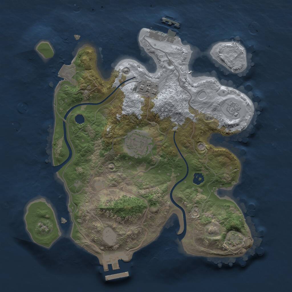 Rust Map: Procedural Map, Size: 2500, Seed: 2437, 7 Monuments