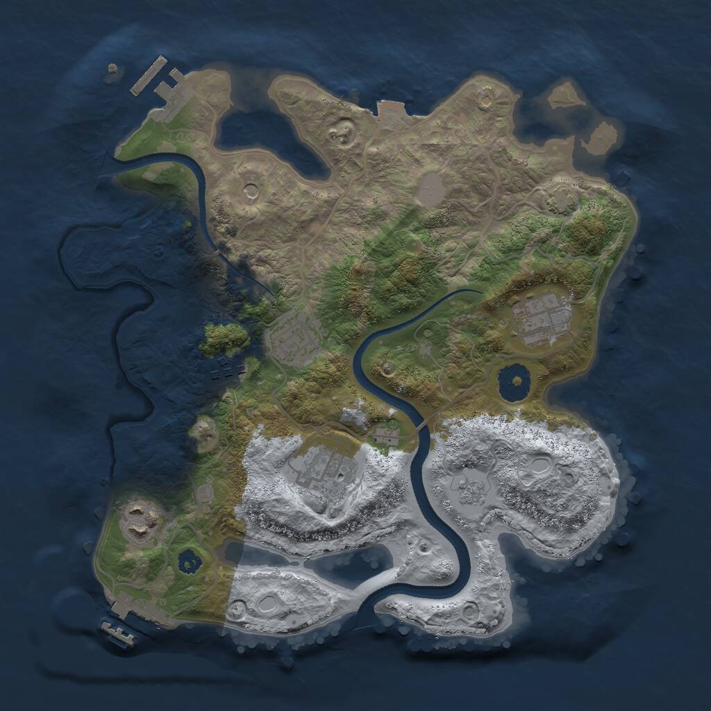 Rust Map: Procedural Map, Size: 3000, Seed: 15147, 11 Monuments