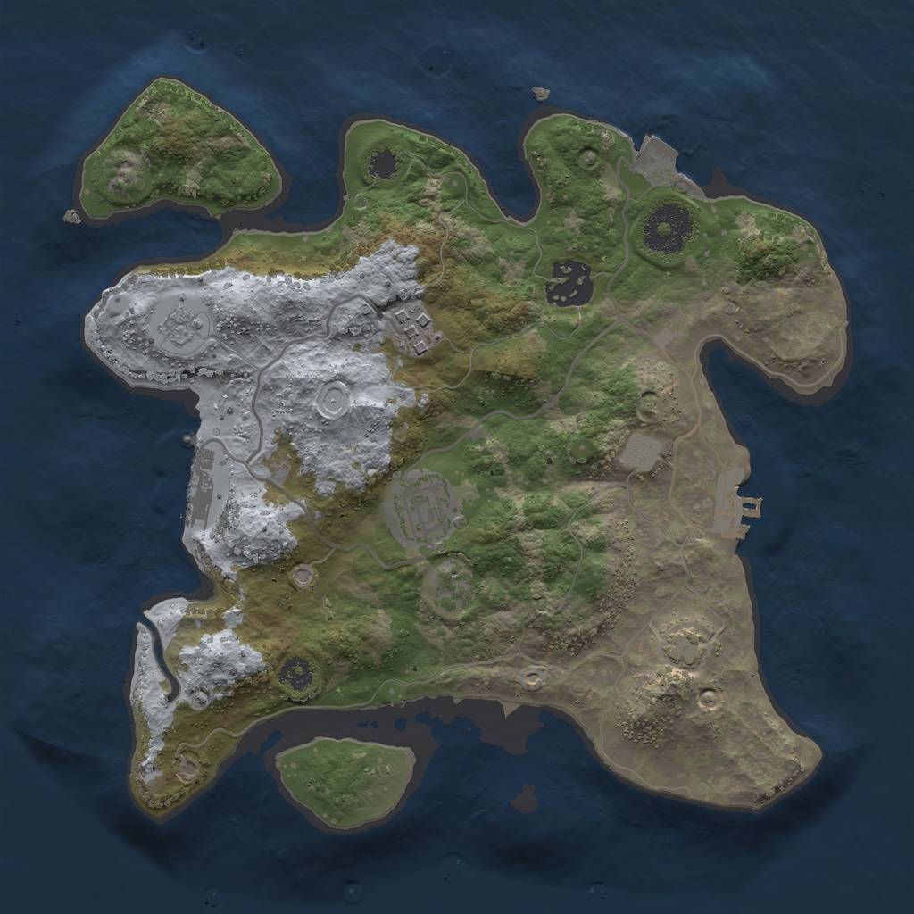 Rust Map: Procedural Map, Size: 2800, Seed: 351989319, 10 Monuments