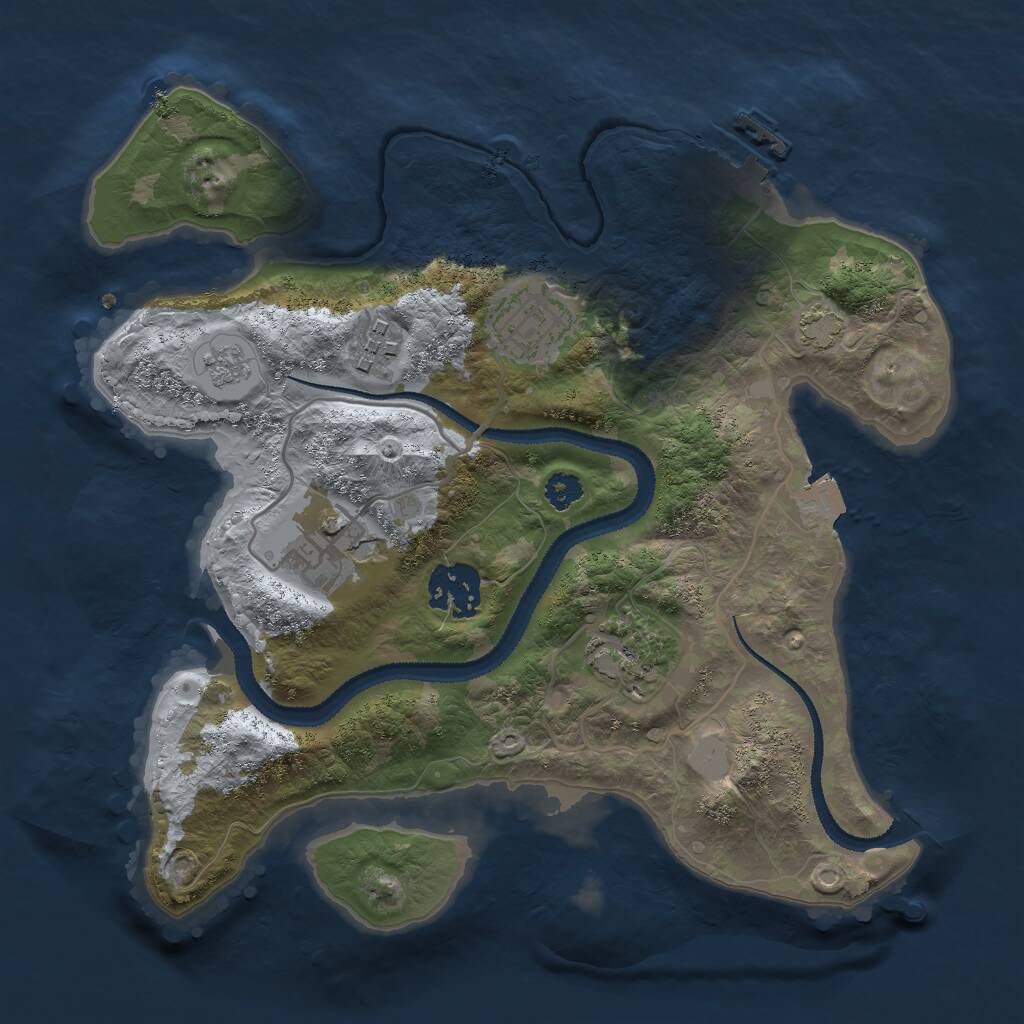 Rust Map: Procedural Map, Size: 2800, Seed: 351989319, 9 Monuments