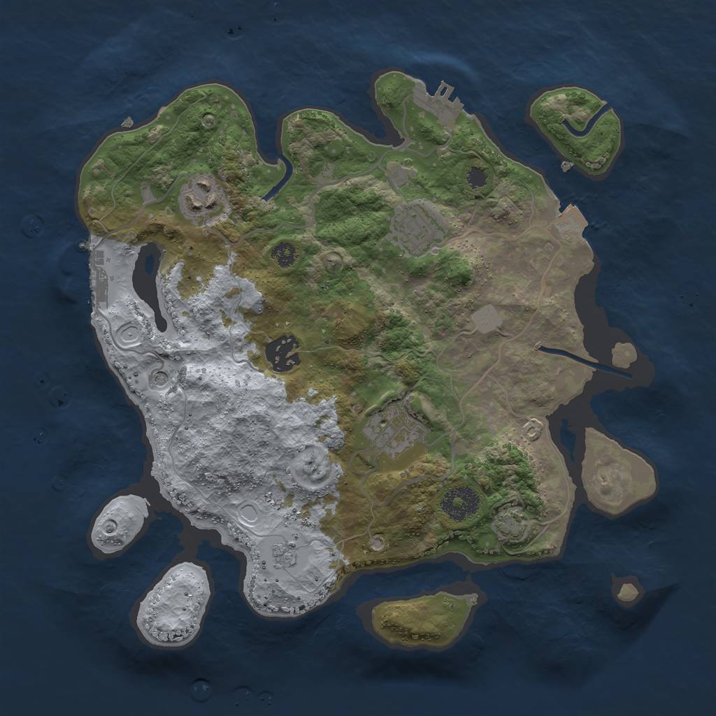 Rust Map: Procedural Map, Size: 3000, Seed: 751230567, 12 Monuments
