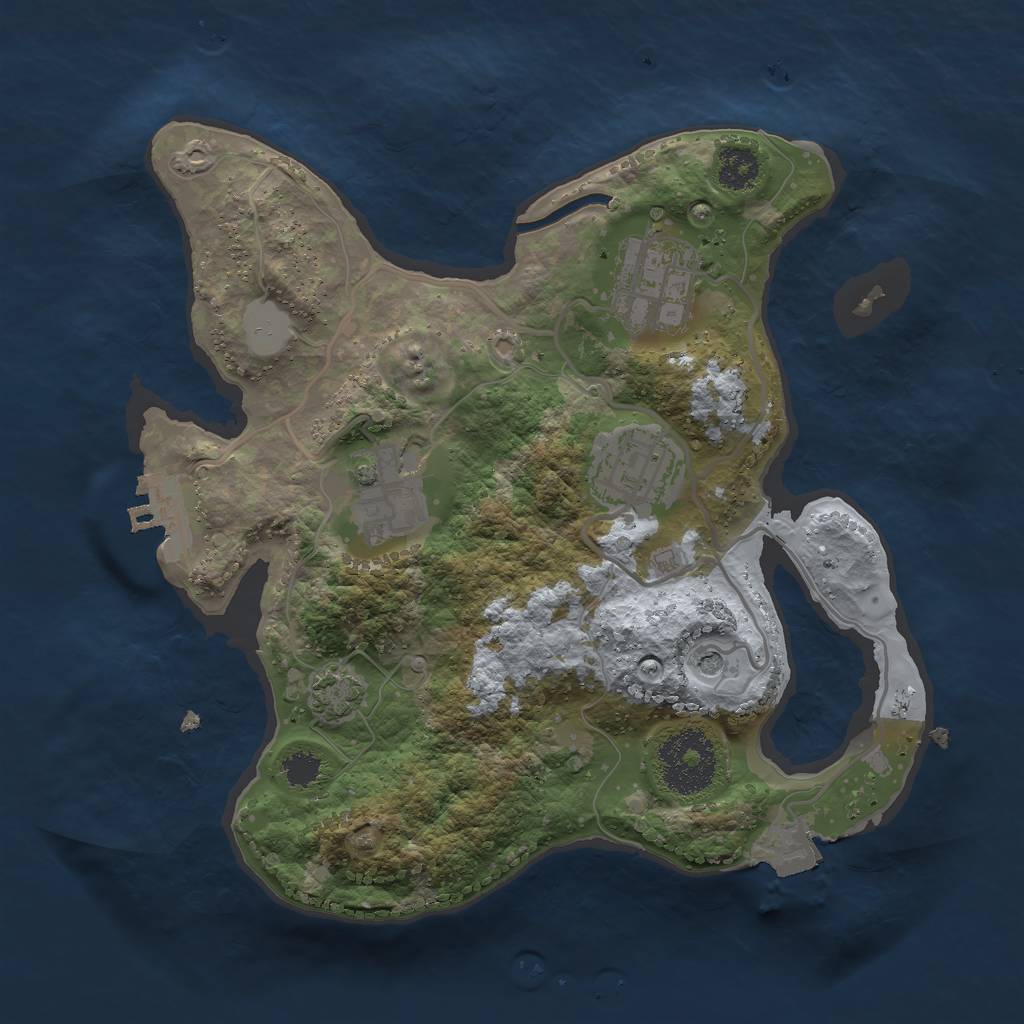 Rust Map: Procedural Map, Size: 2500, Seed: 1721331404, 9 Monuments