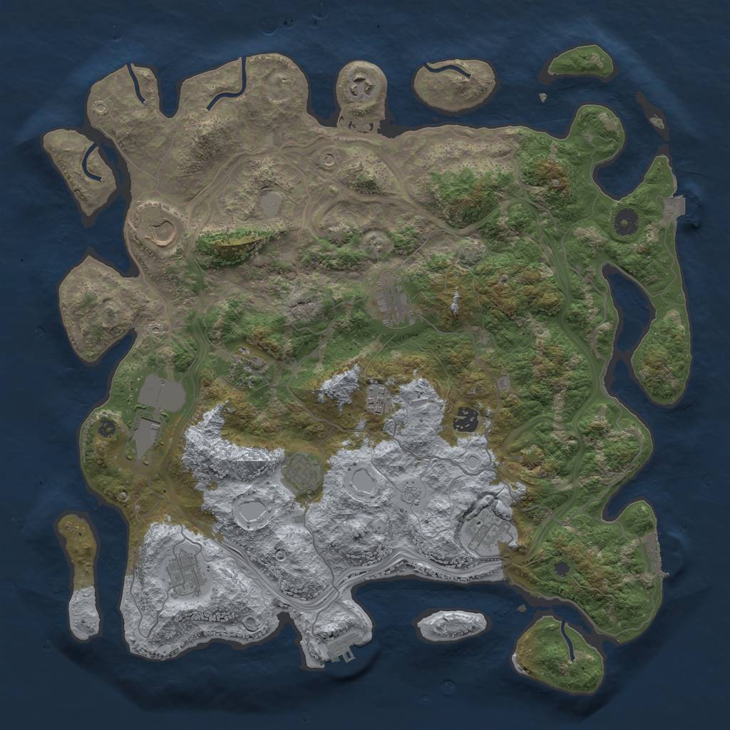 Rust Map: Procedural Map, Size: 4250, Seed: 998067, 18 Monuments