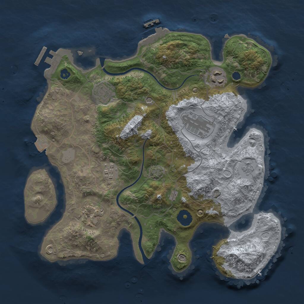 Rust Map: Procedural Map, Size: 3000, Seed: 478473, 11 Monuments
