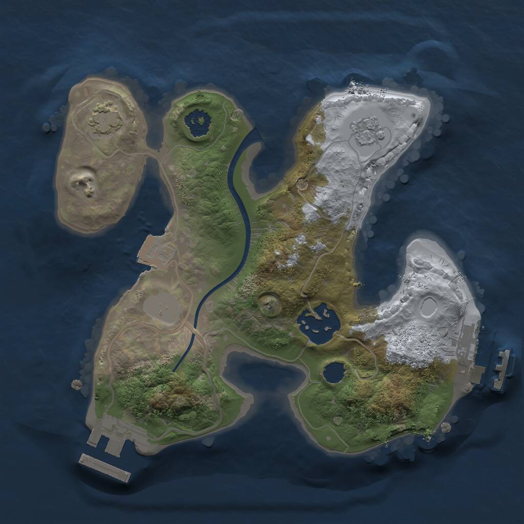 Rust Map: Procedural Map, Size: 2000, Seed: 977408190, 6 Monuments
