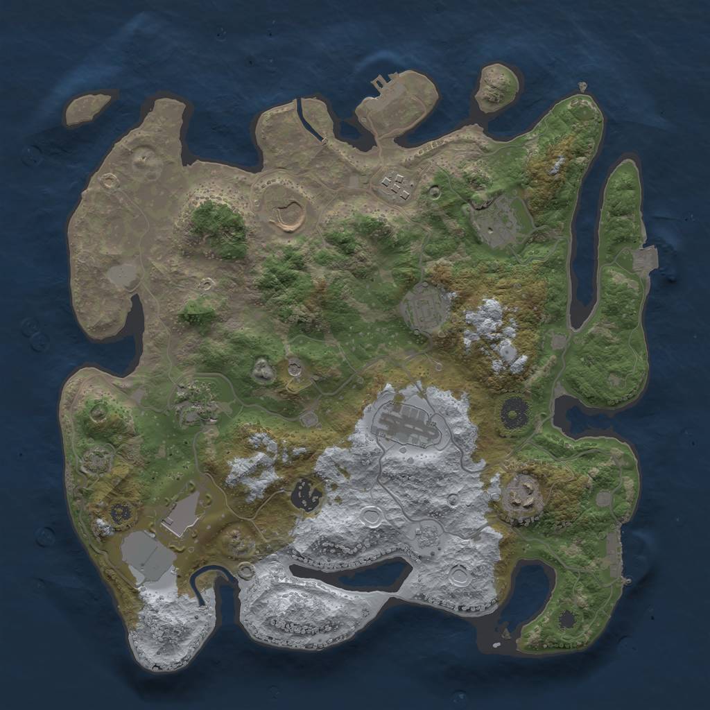 Rust Map: Procedural Map, Size: 3500, Seed: 289937182, 17 Monuments
