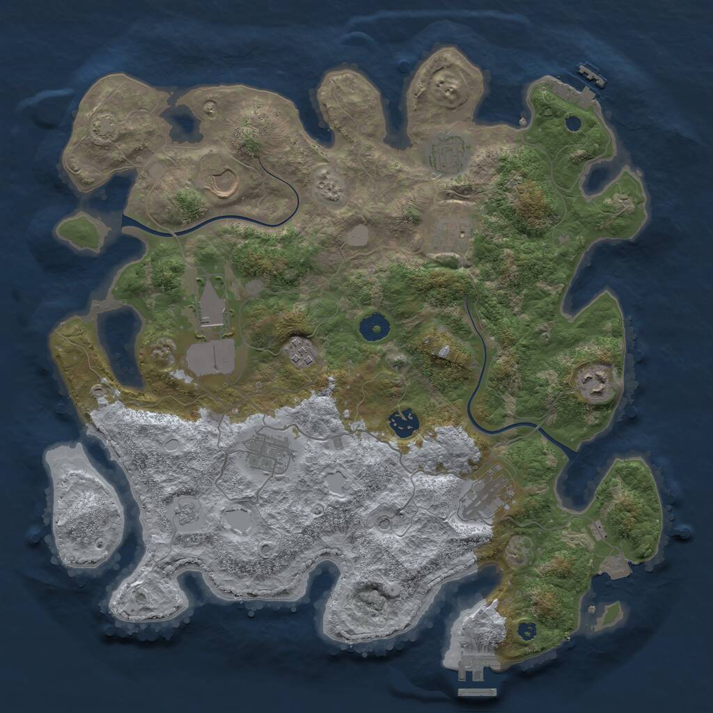 Rust Map: Procedural Map, Size: 3750, Seed: 225, 15 Monuments