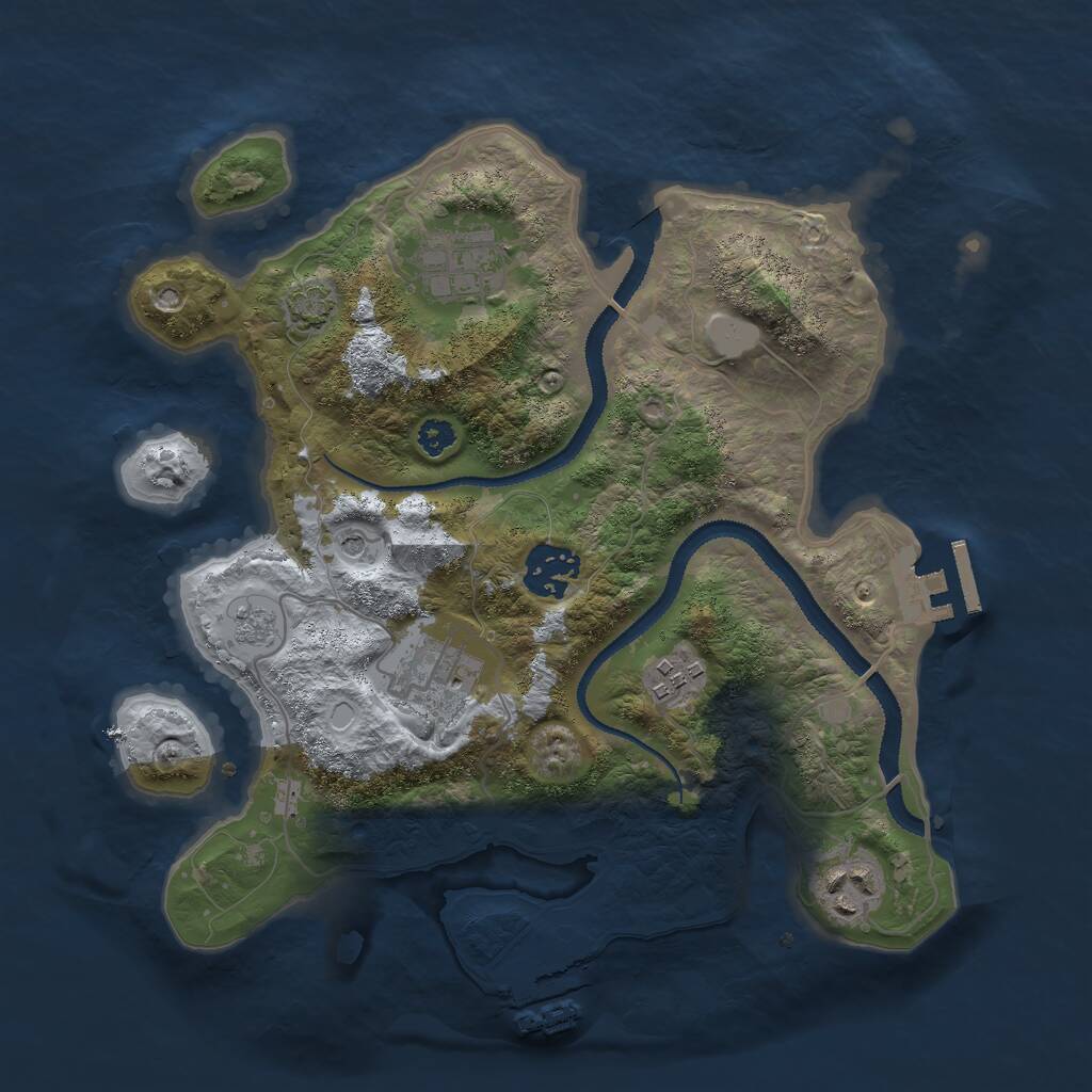Rust Map: Procedural Map, Size: 3000, Seed: 324255, 11 Monuments