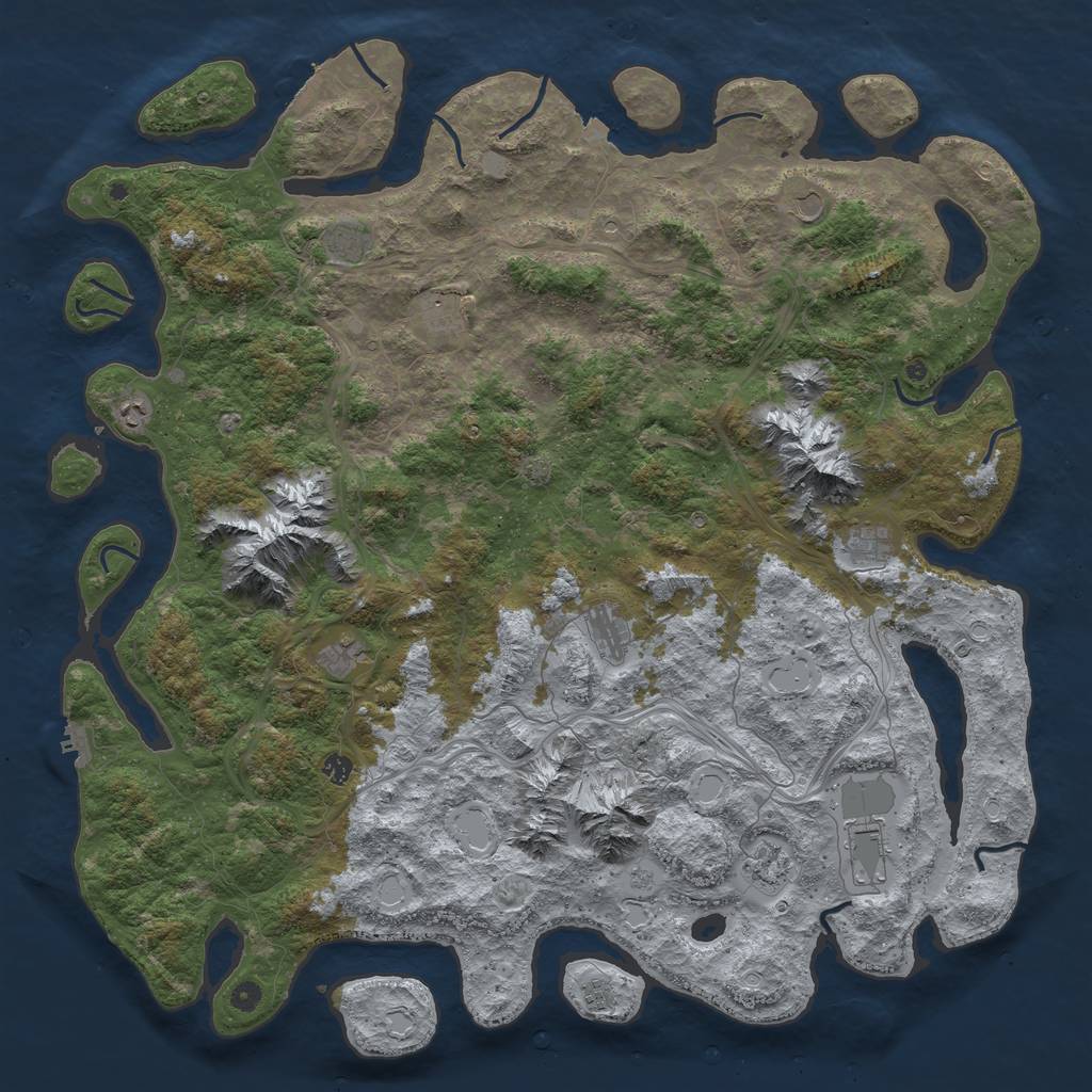 Rust Map: Procedural Map, Size: 5500, Seed: 3805619, 19 Monuments