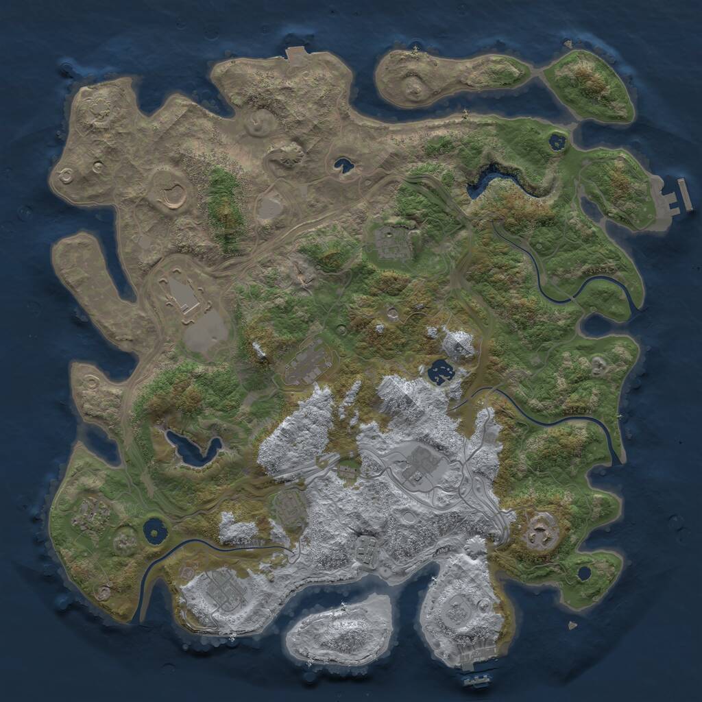 Rust Map: Procedural Map, Size: 4250, Seed: 686635420, 17 Monuments