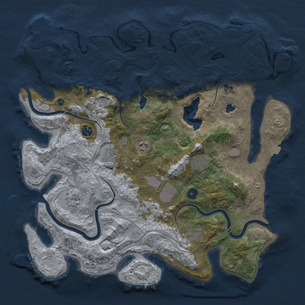Rust Map: Procedural Map, Size: 4250, Seed: 592648112, 14 Monuments