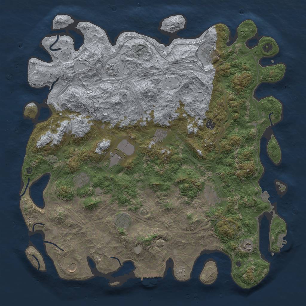 Rust Map: Procedural Map, Size: 4750, Seed: 173853091, 19 Monuments