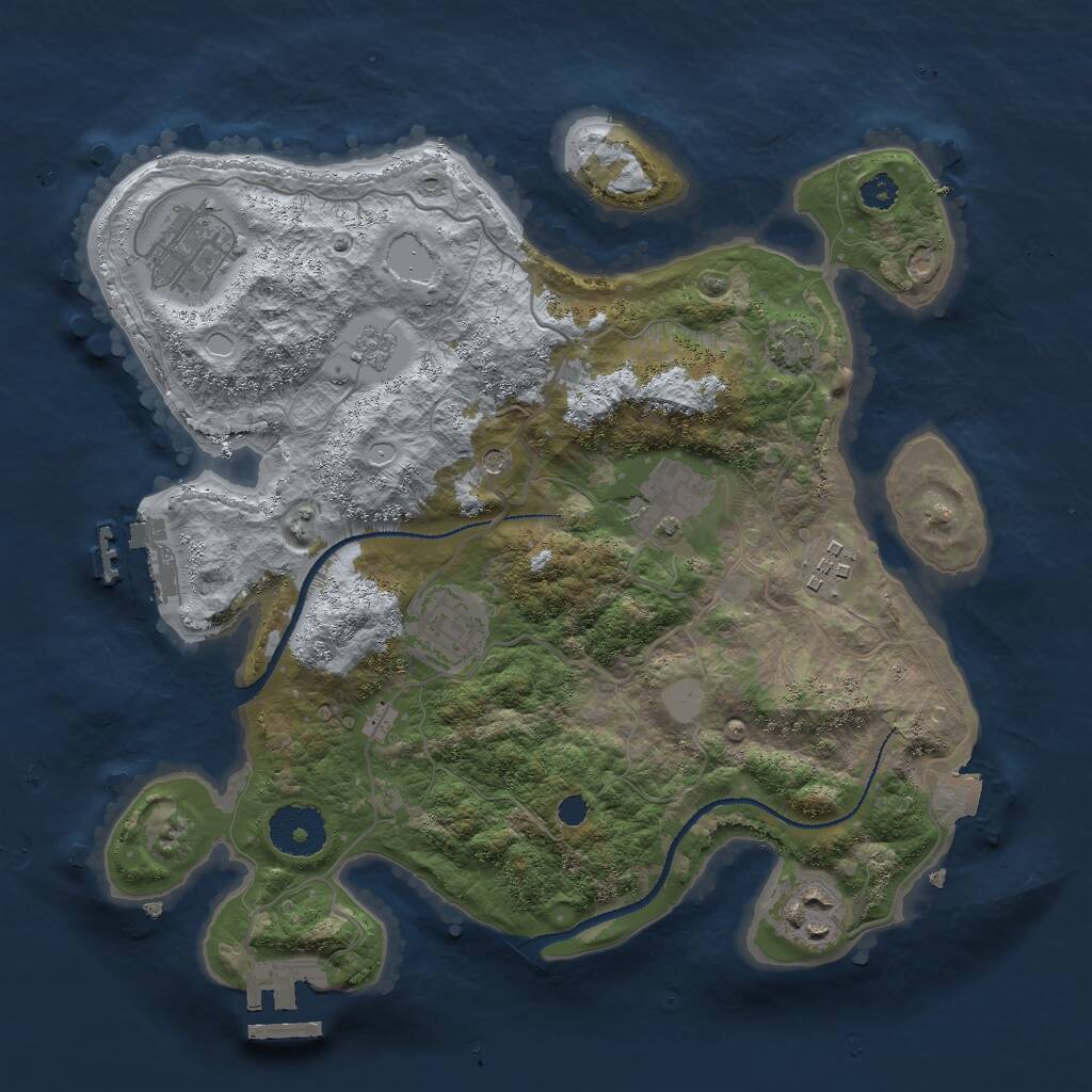 Rust Map: Procedural Map, Size: 3000, Seed: 403050066, 11 Monuments