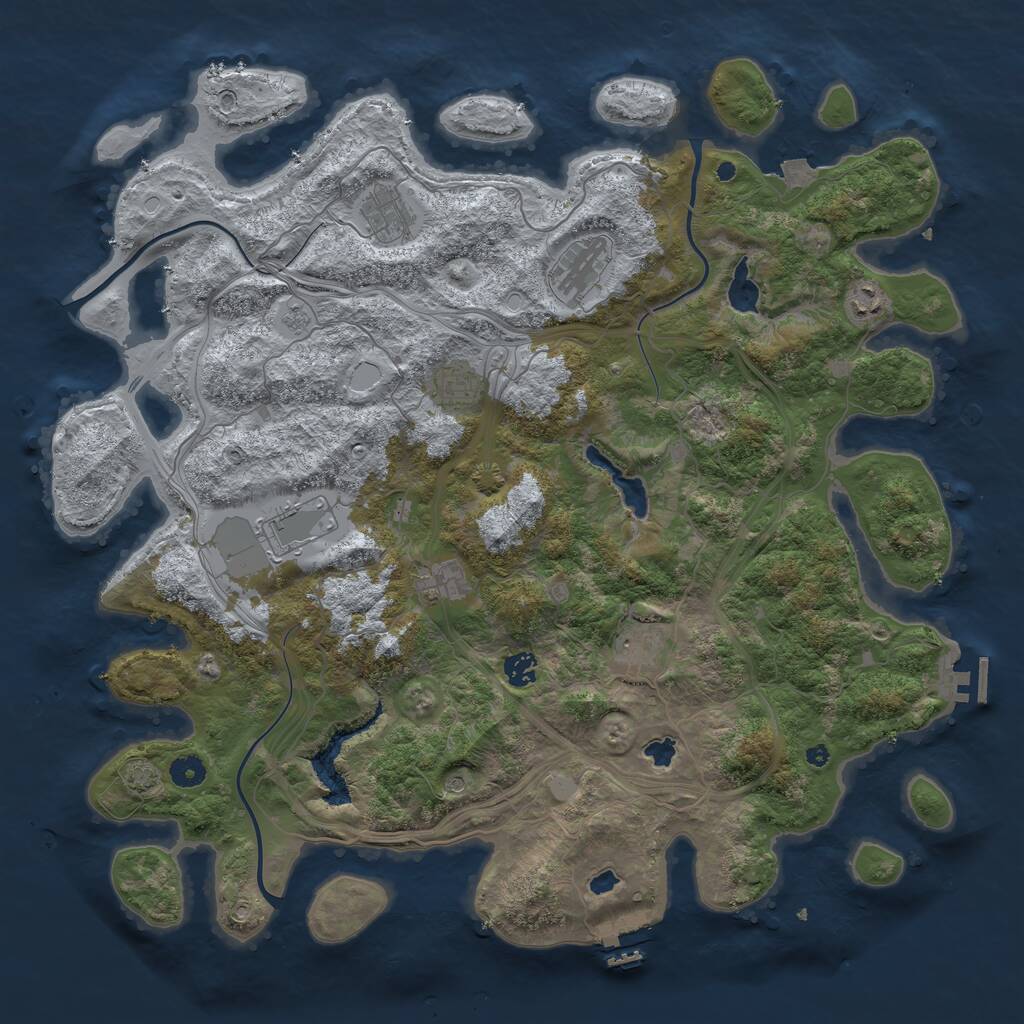 Rust Map: Procedural Map, Size: 4500, Seed: 146, 14 Monuments