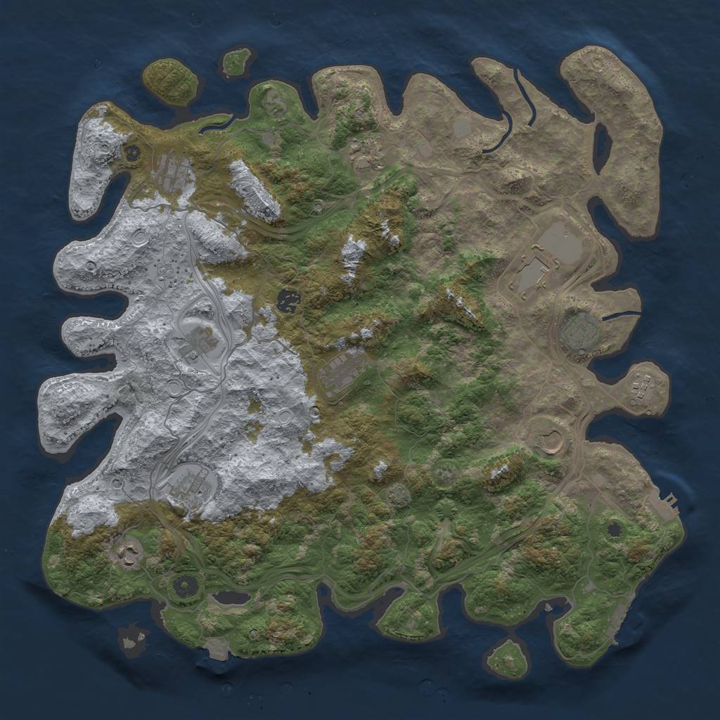 Rust Map: Procedural Map, Size: 4500, Seed: 899446018, 19 Monuments