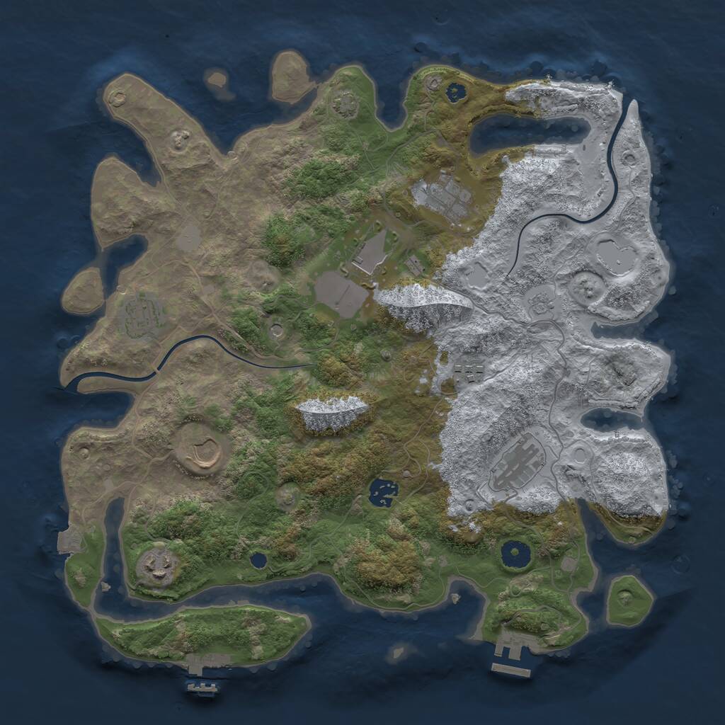 Rust Map: Procedural Map, Size: 3750, Seed: 179450, 14 Monuments