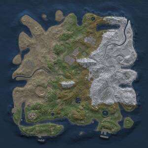 Thumbnail Rust Map: Procedural Map, Size: 3750, Seed: 179450, 14 Monuments