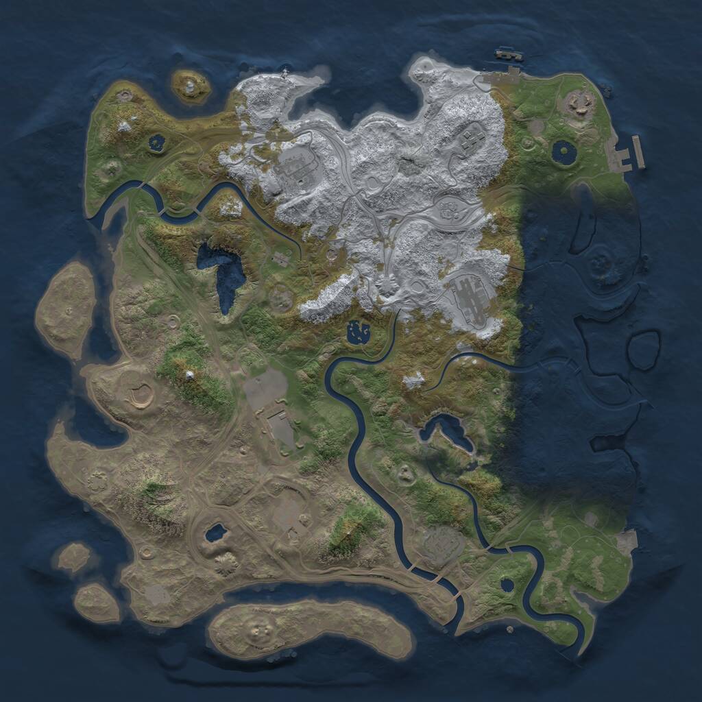 Rust Map: Procedural Map, Size: 4250, Seed: 2001944416, 15 Monuments