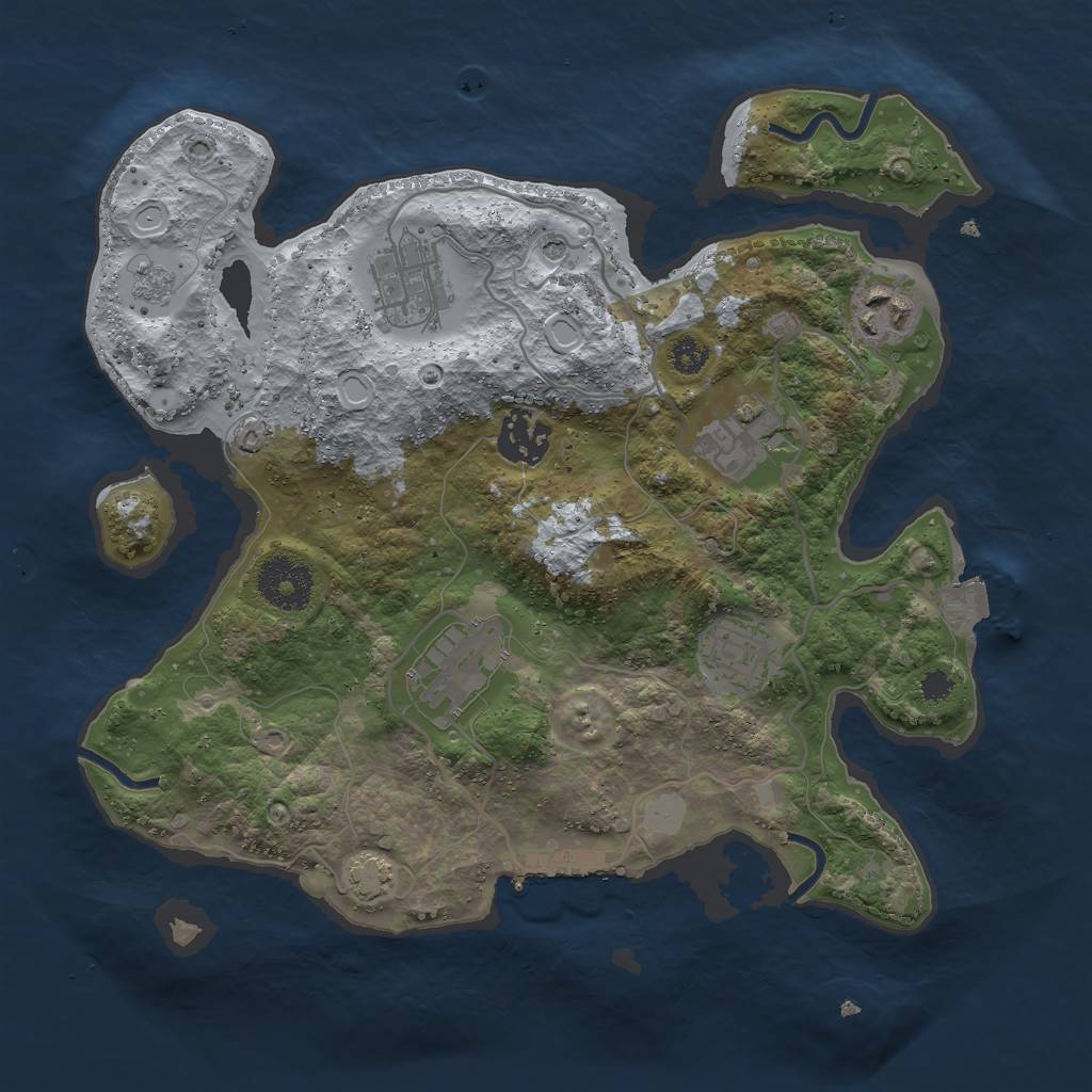 Rust Map: Procedural Map, Size: 3000, Seed: 1759675974, 13 Monuments