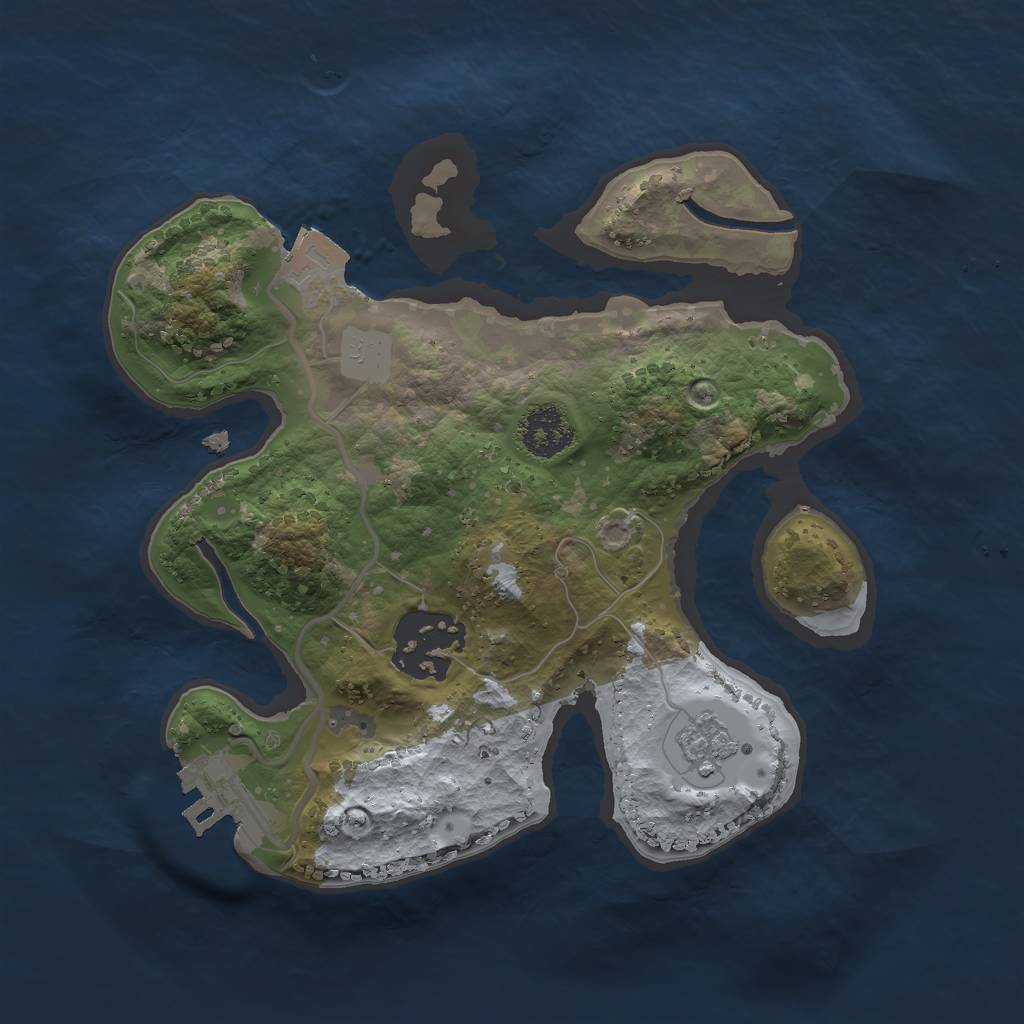 Rust Map: Procedural Map, Size: 2100, Seed: 1494859875, 6 Monuments