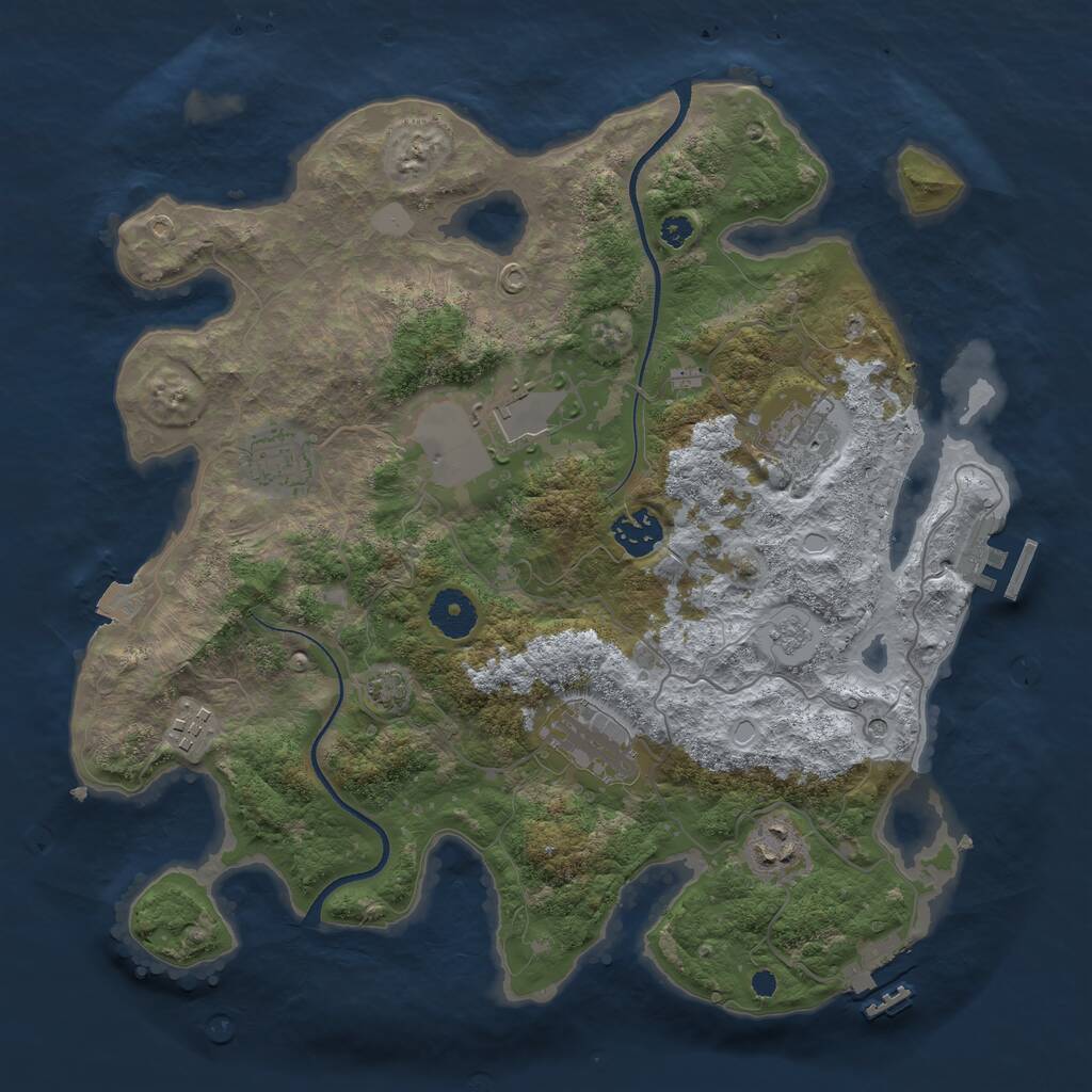 Rust Map: Procedural Map, Size: 3500, Seed: 10630932, 13 Monuments