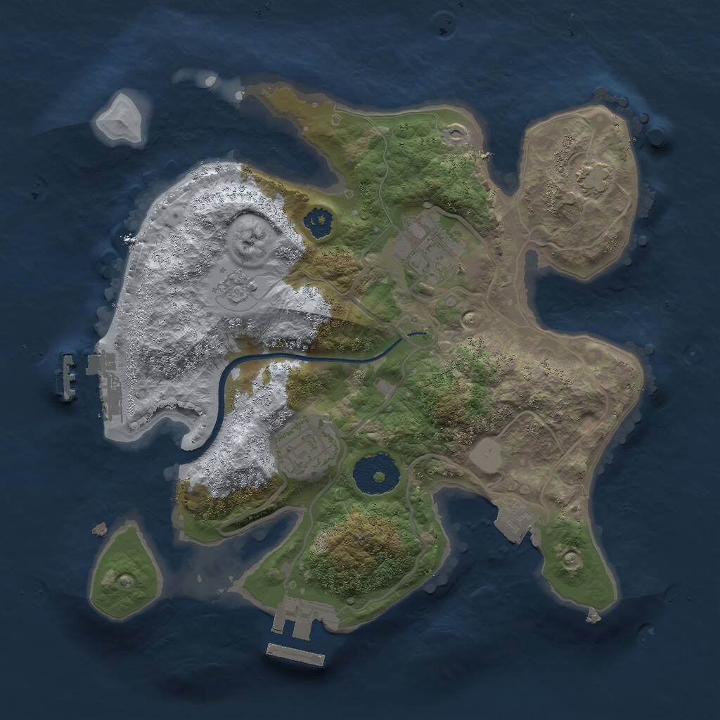 Rust Map: Procedural Map, Size: 2500, Seed: 9813, 7 Monuments