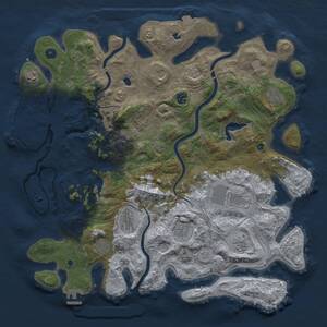 Thumbnail Rust Map: Procedural Map, Size: 4500, Seed: 148, 17 Monuments