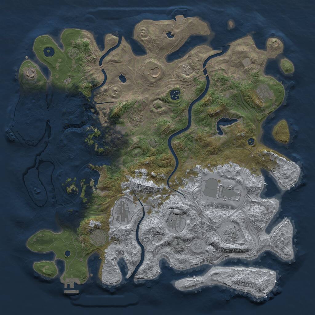 Rust Map: Procedural Map, Size: 4500, Seed: 148, 17 Monuments