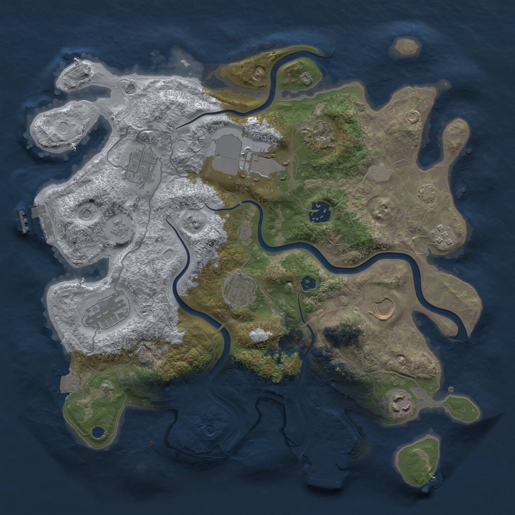 Rust Map: Procedural Map, Size: 3500, Seed: 426459292, 15 Monuments