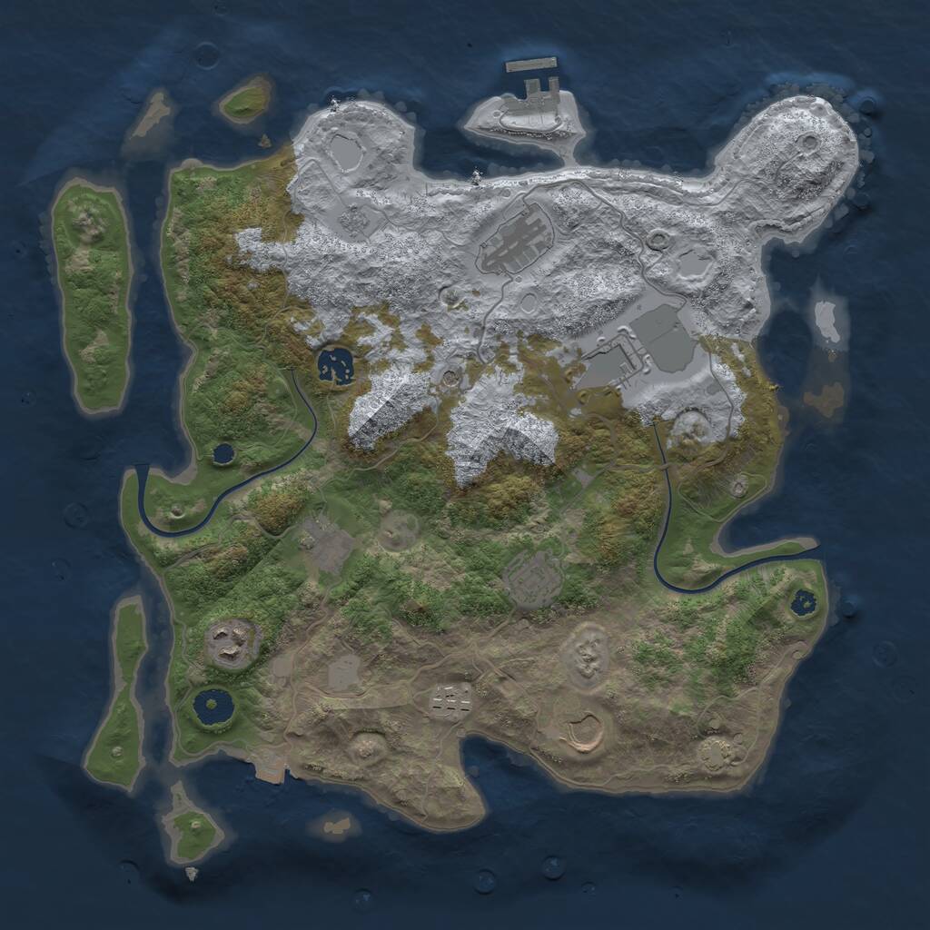 Rust Map: Procedural Map, Size: 3700, Seed: 19660650, 13 Monuments