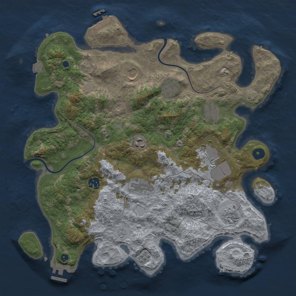 Rust Map: Procedural Map, Size: 3800, Seed: 1409988974, 15 Monuments