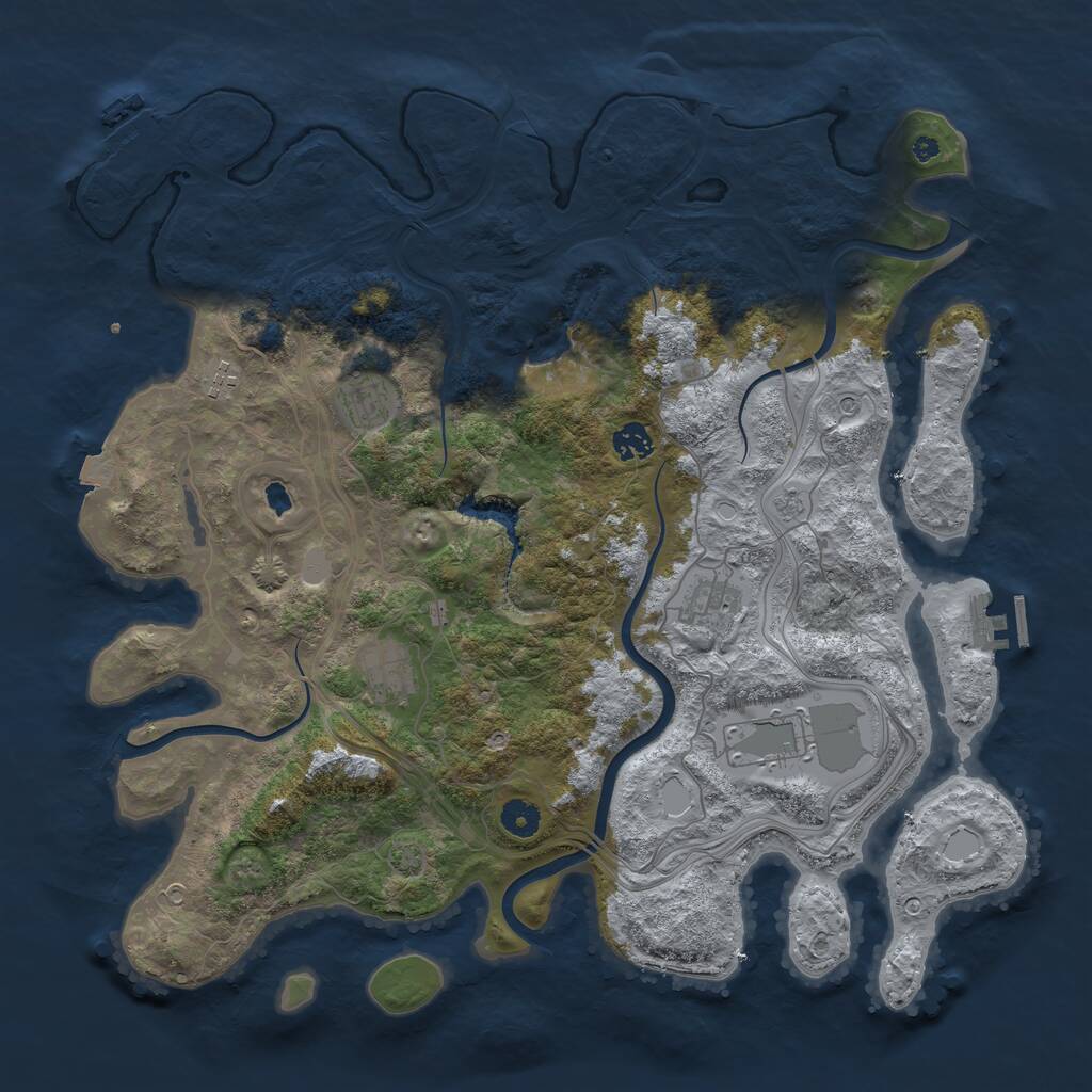 Rust Map: Procedural Map, Size: 4250, Seed: 1704, 12 Monuments