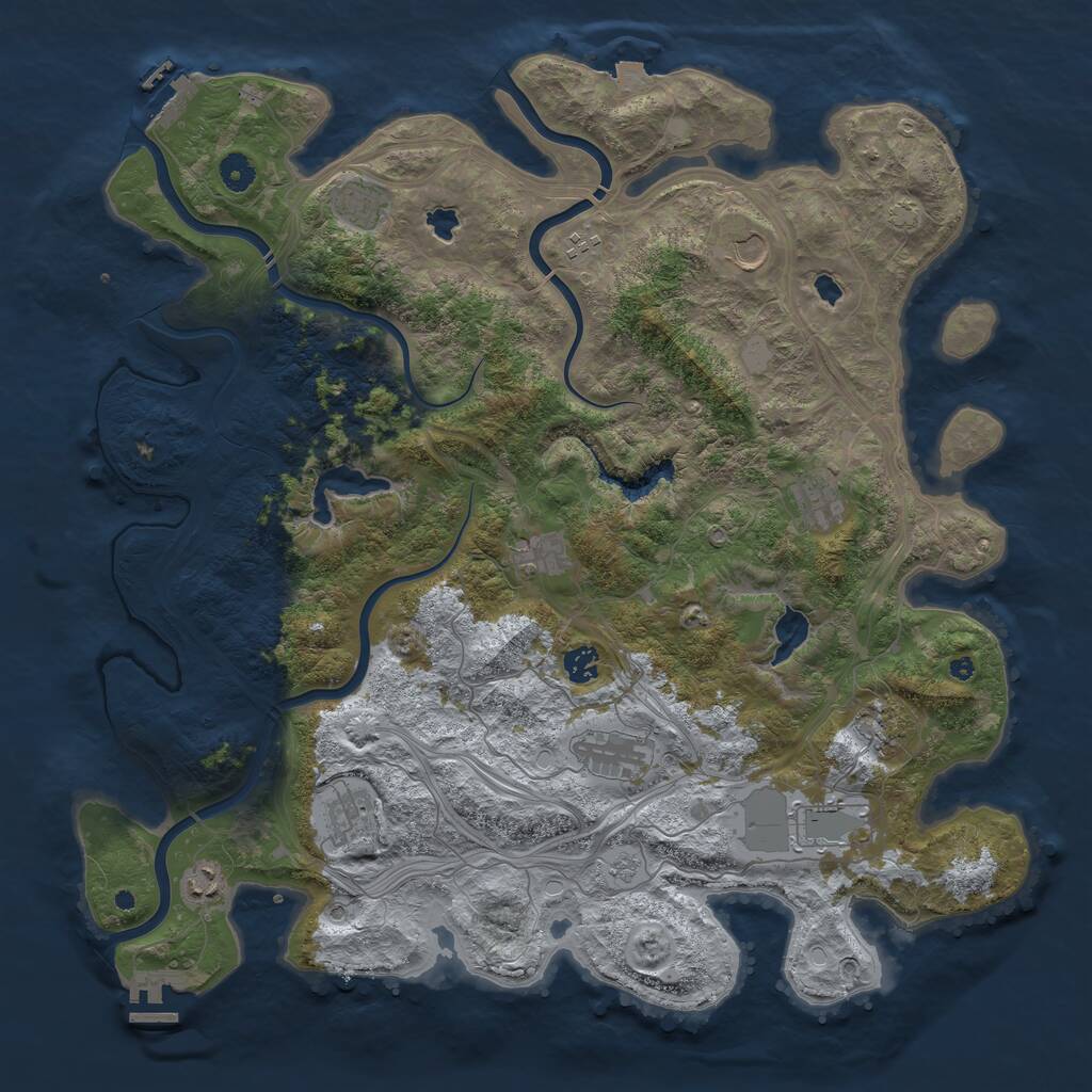 Rust Map: Procedural Map, Size: 4500, Seed: 431556338, 17 Monuments