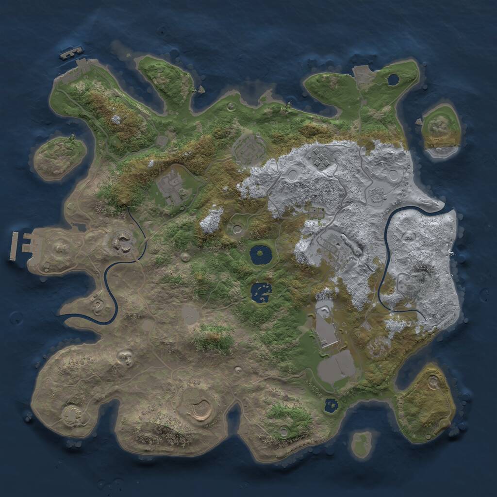 Rust Map: Procedural Map, Size: 3500, Seed: 1528406069, 14 Monuments