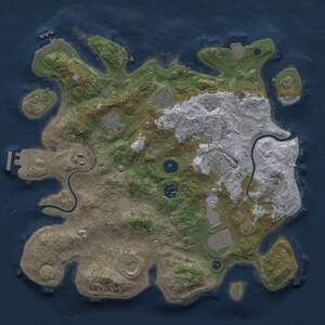 Thumbnail Rust Map: Procedural Map, Size: 3500, Seed: 1528406069, 14 Monuments