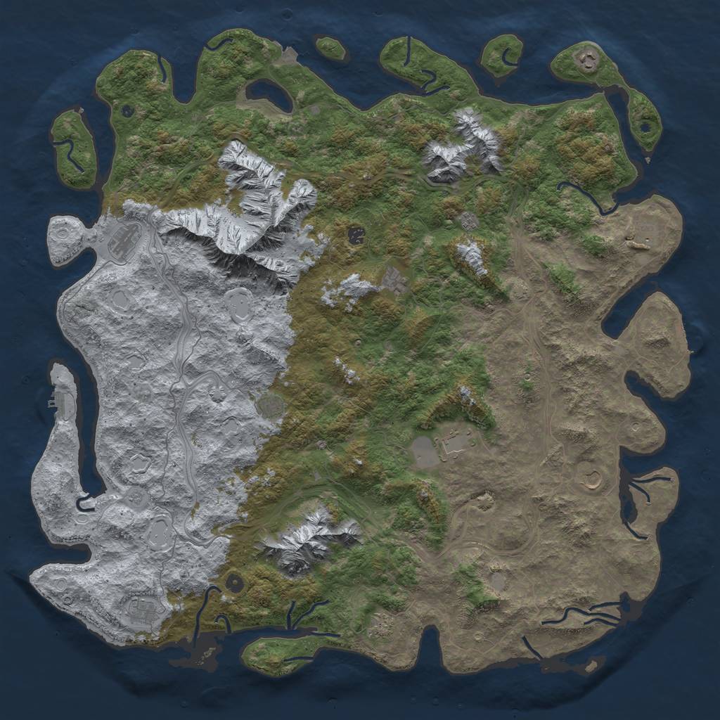 Rust Map: Procedural Map, Size: 6000, Seed: 469695696, 19 Monuments