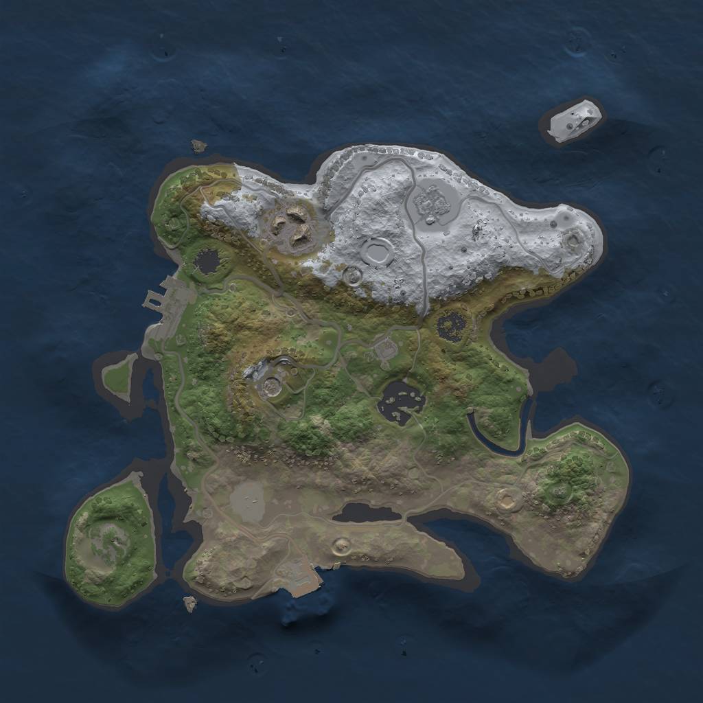Rust Map: Procedural Map, Size: 2400, Seed: 735145161, 8 Monuments