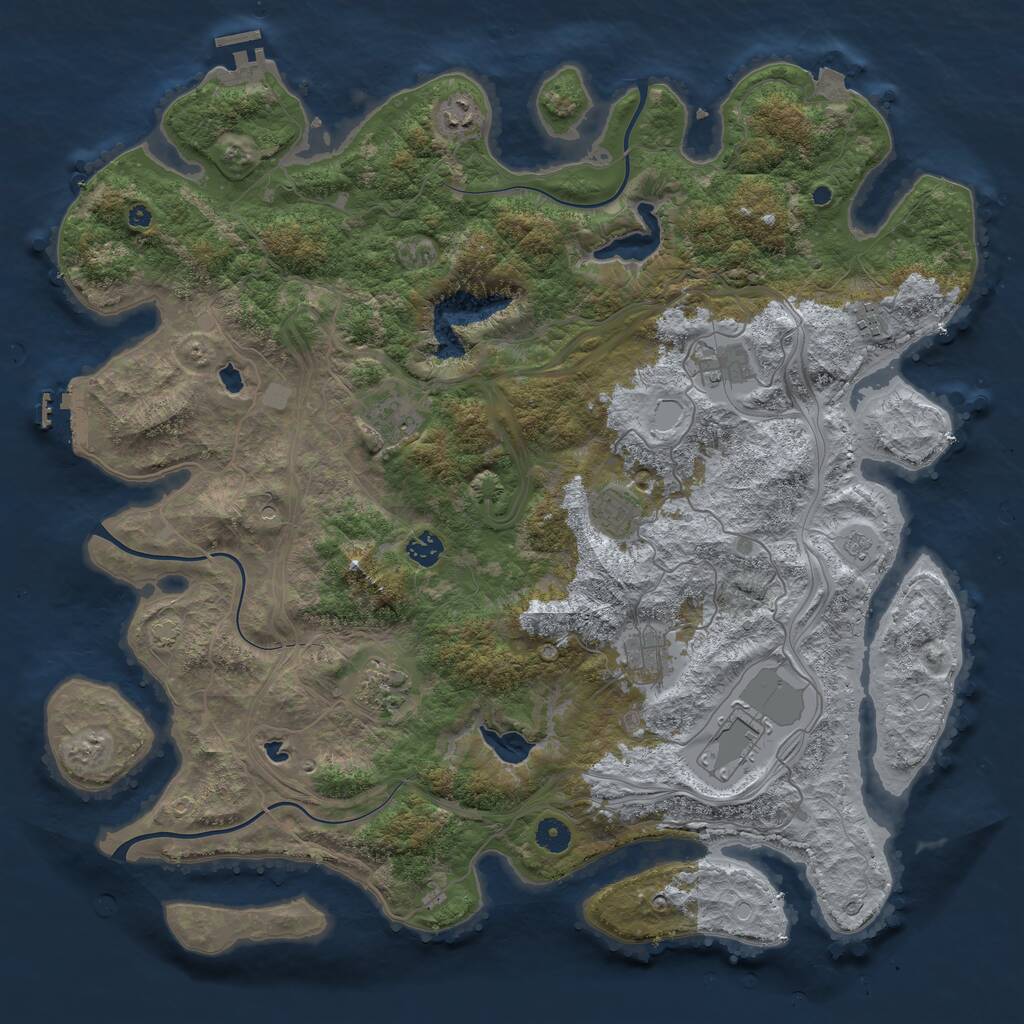 Rust Map: Procedural Map, Size: 4500, Seed: 847620, 15 Monuments