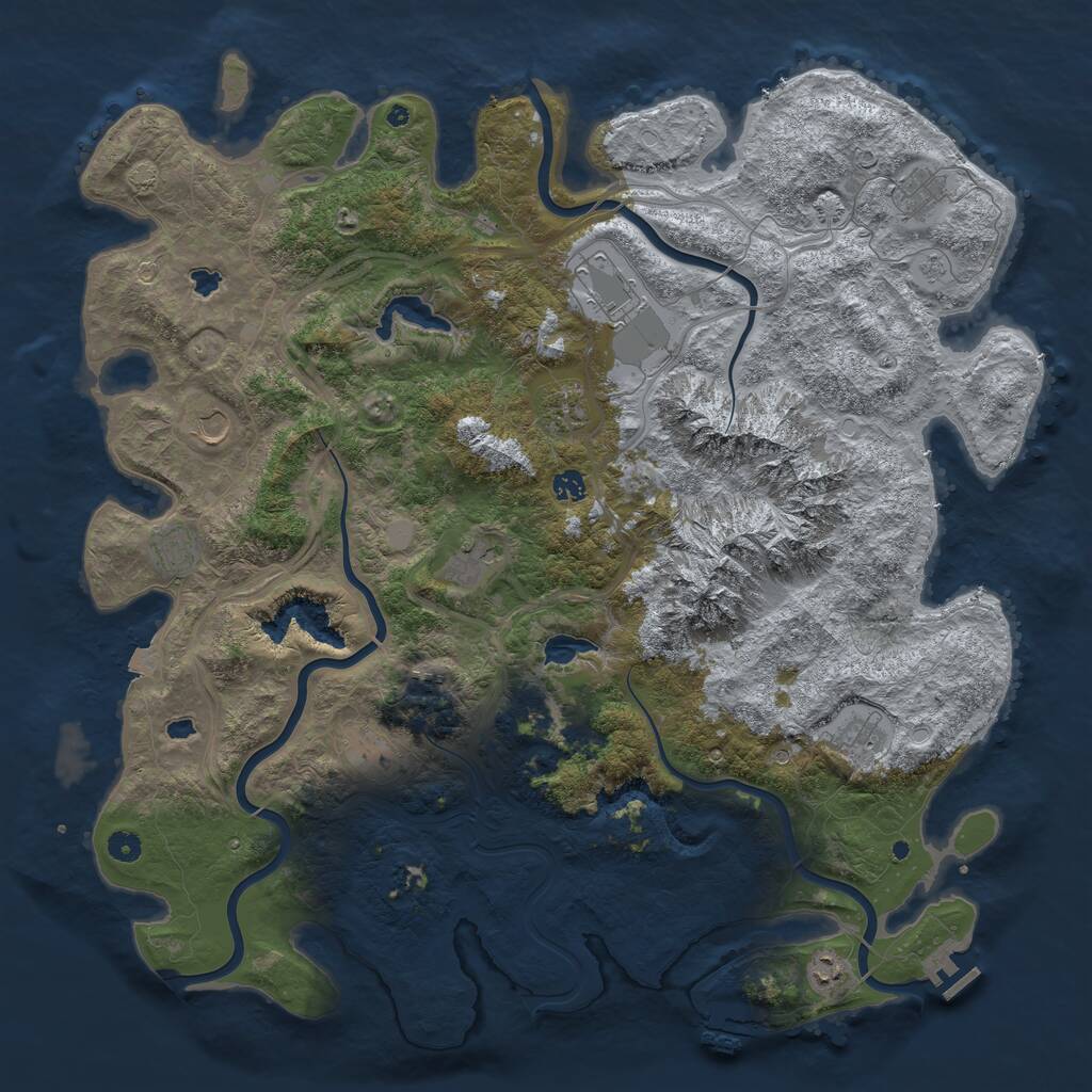 Rust Map: Procedural Map, Size: 5000, Seed: 1188366816, 17 Monuments