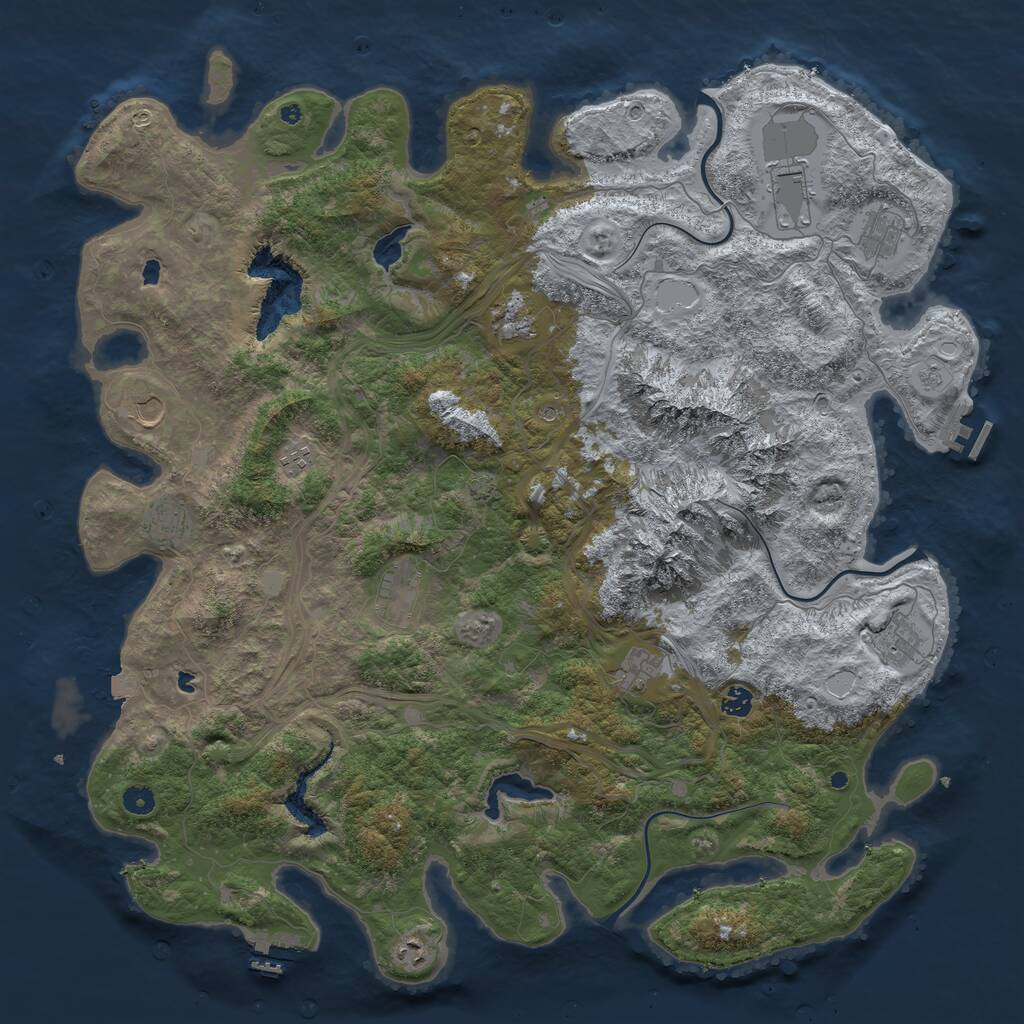 Rust Map: Procedural Map, Size: 5000, Seed: 1188366816, 17 Monuments