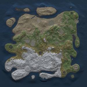 Thumbnail Rust Map: Procedural Map, Size: 3700, Seed: 1632195986, 16 Monuments