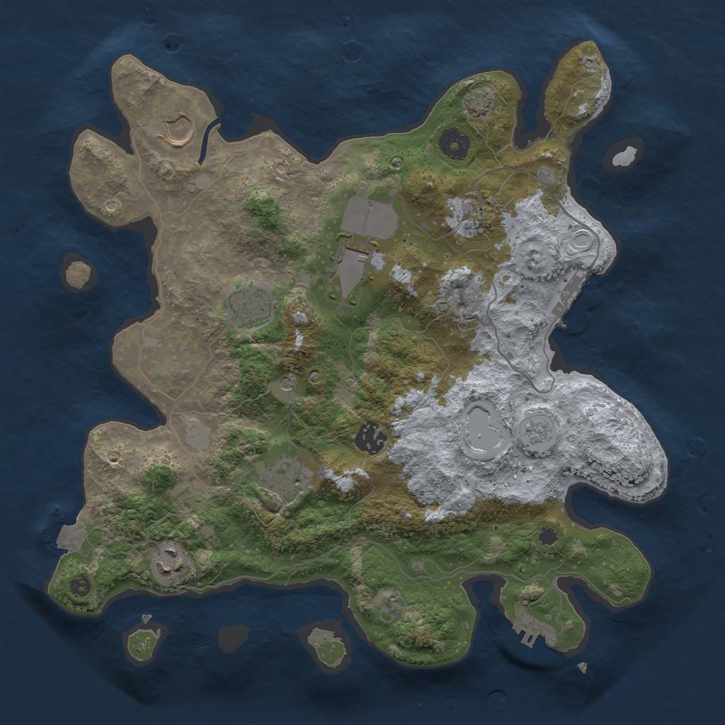 Rust Map: Procedural Map, Size: 3500, Seed: 2252, 15 Monuments