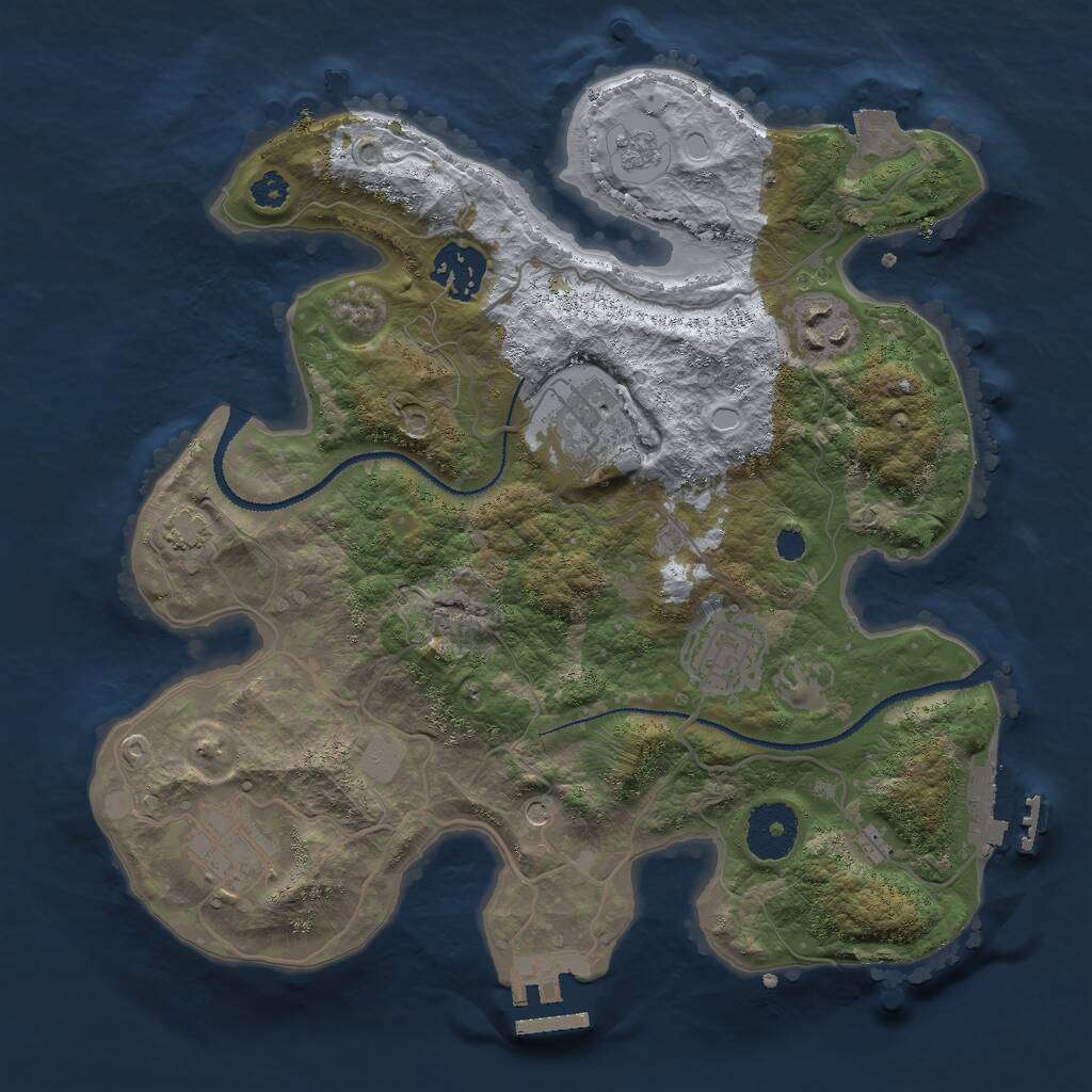 Rust Map: Procedural Map, Size: 3000, Seed: 1429518288, 11 Monuments
