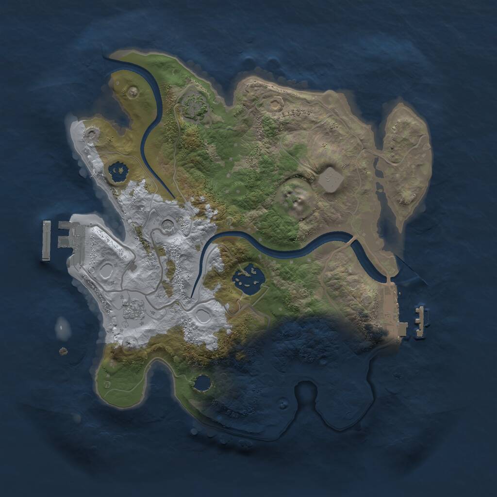 Rust Map: Procedural Map, Size: 2500, Seed: 1528072292, 7 Monuments