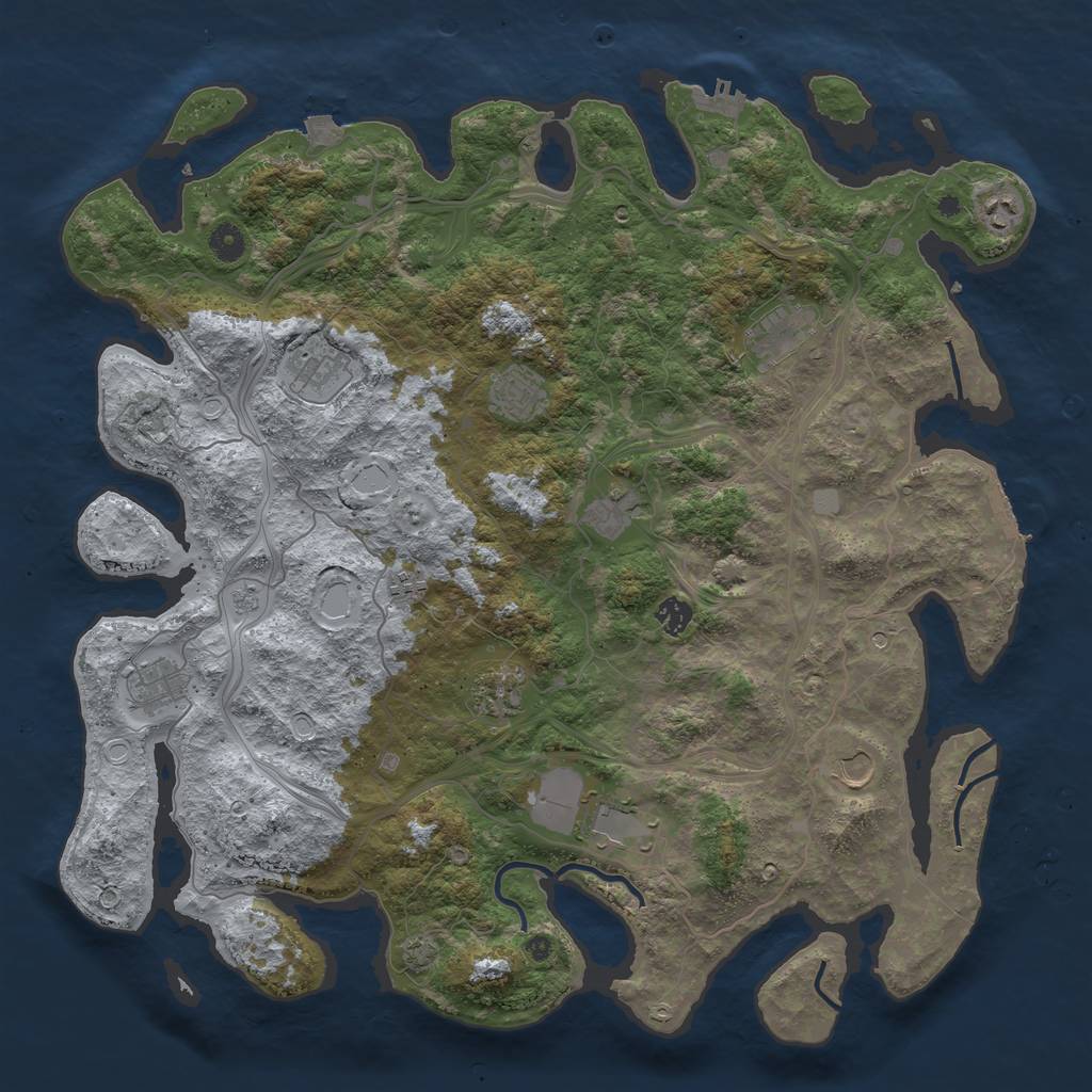 Rust Map: Procedural Map, Size: 4500, Seed: 469302833, 19 Monuments