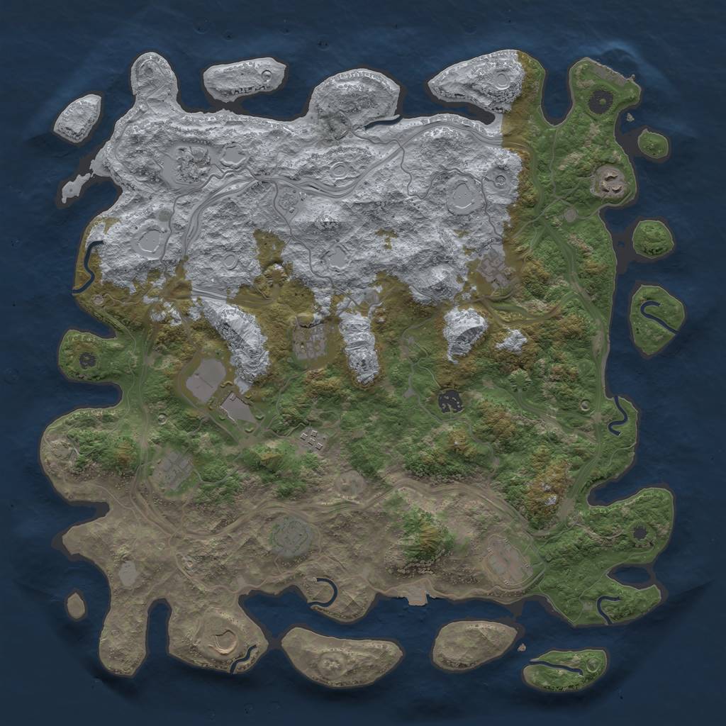 Rust Map: Procedural Map, Size: 4500, Seed: 110223, 18 Monuments