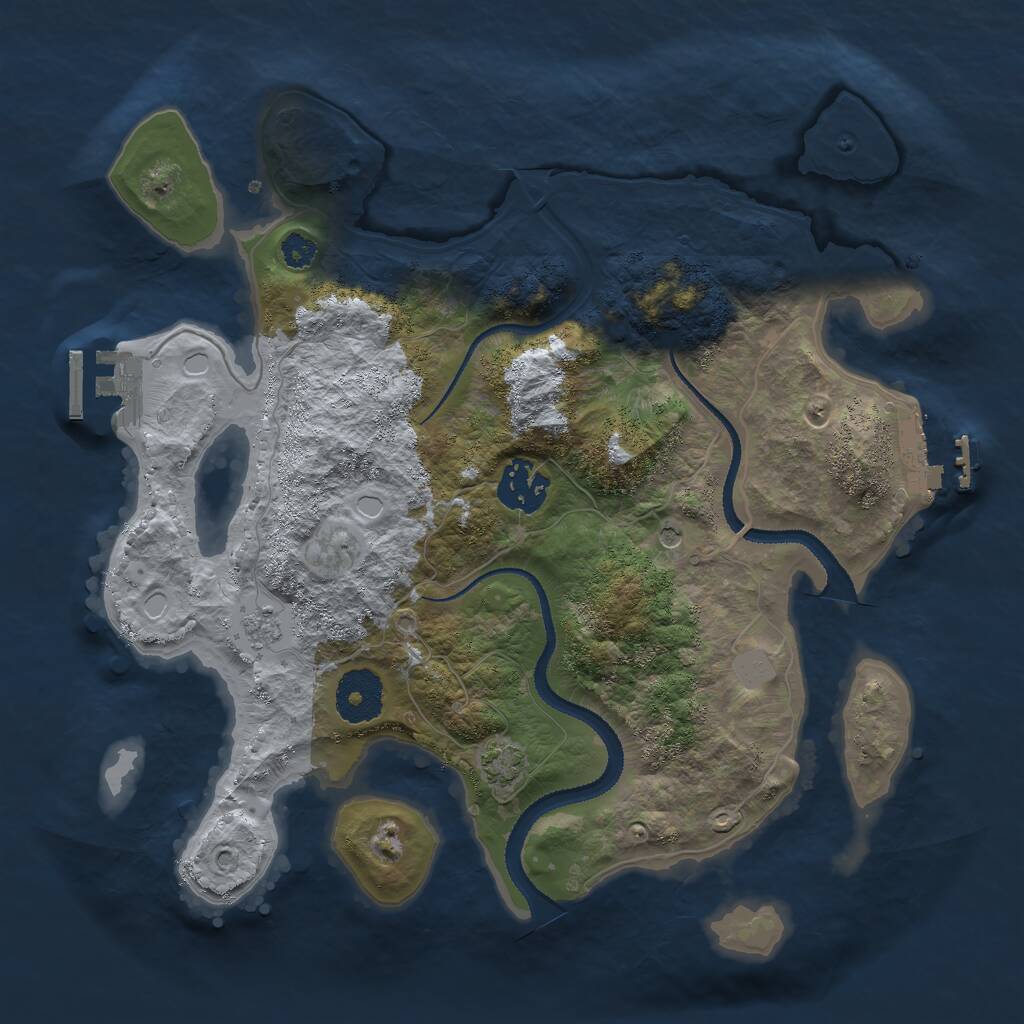 Rust Map: Procedural Map, Size: 3000, Seed: 2098179013, 7 Monuments