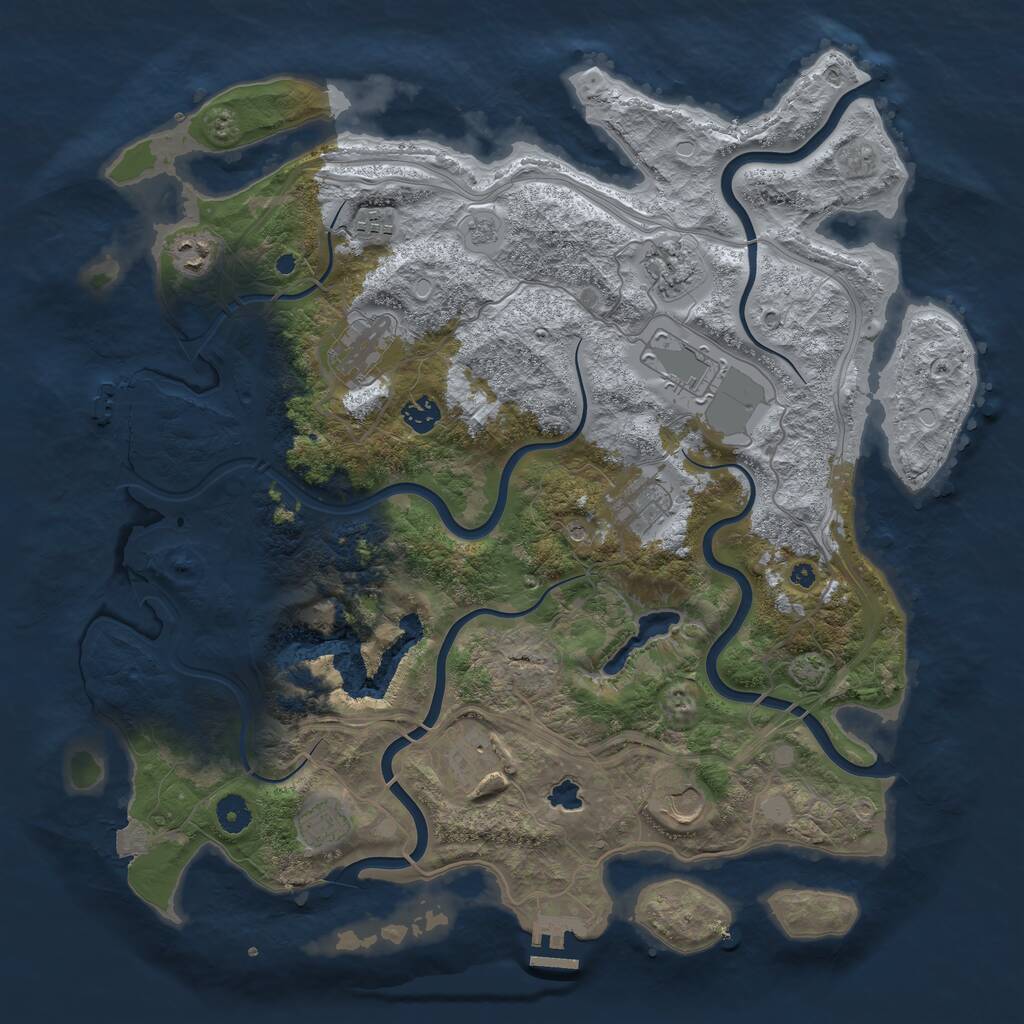 Rust Map: Procedural Map, Size: 4250, Seed: 1686367219, 16 Monuments
