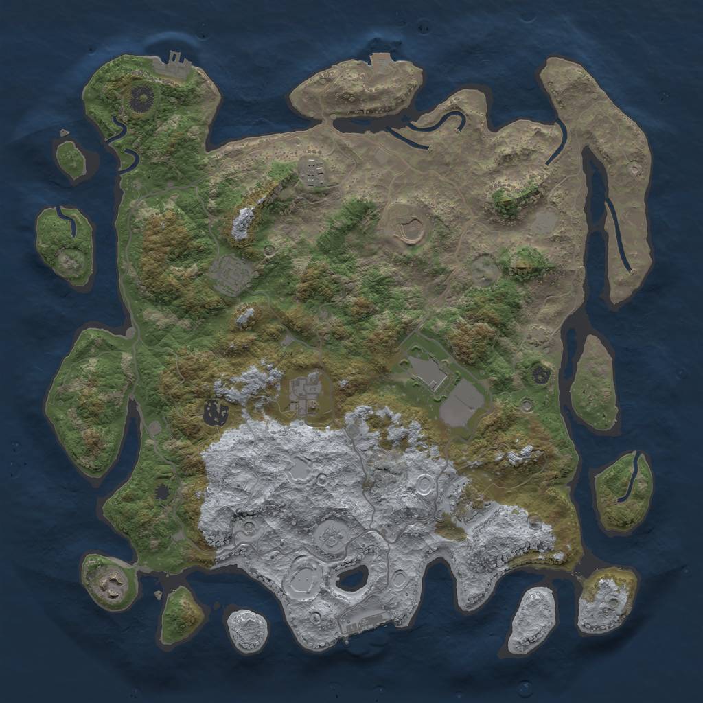 Rust Map: Procedural Map, Size: 4000, Seed: 79478, 16 Monuments