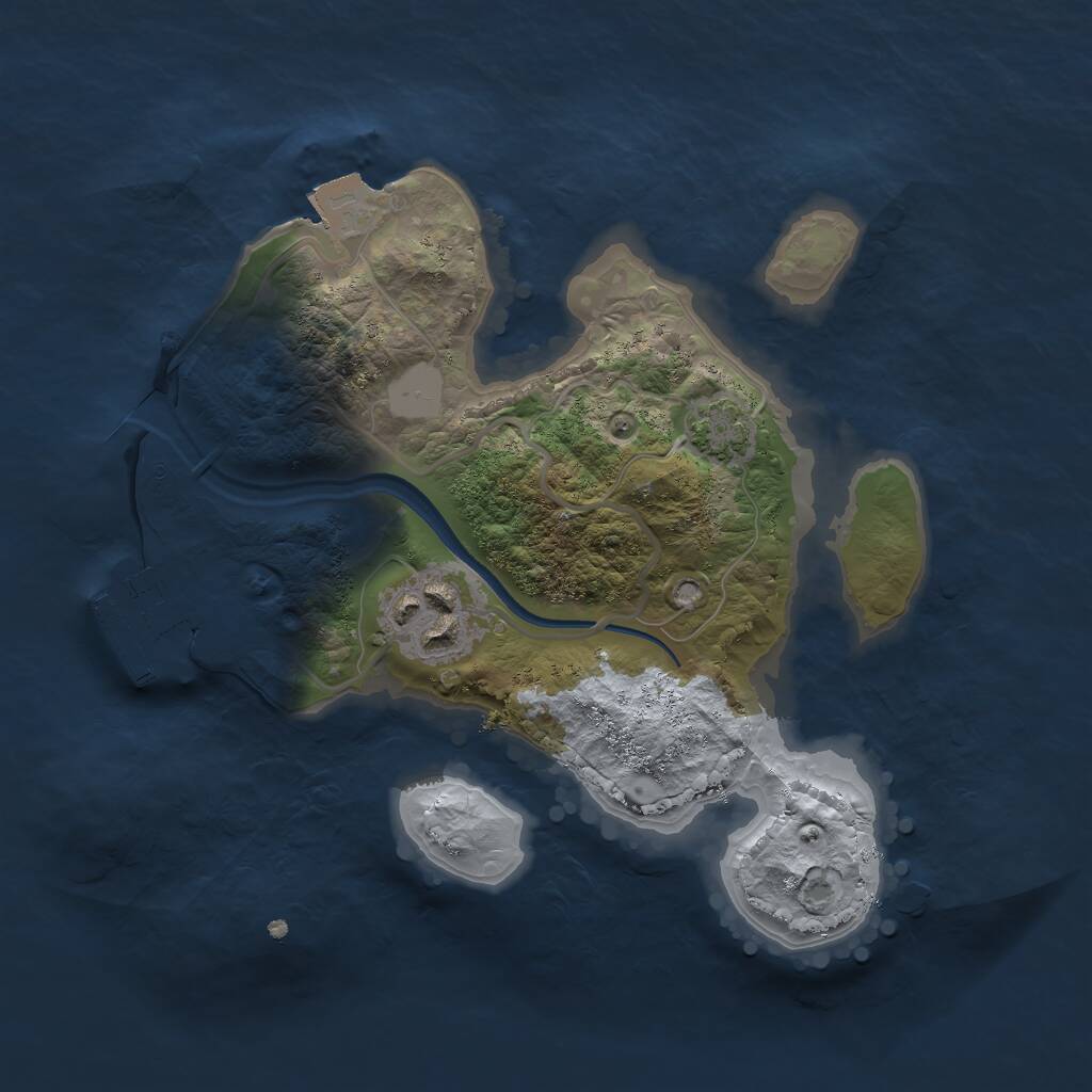 Rust Map: Procedural Map, Size: 2250, Seed: 2147, 4 Monuments